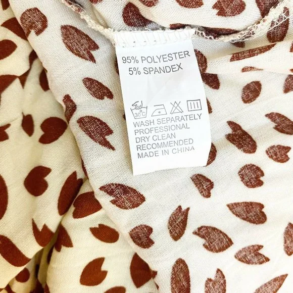 Coeur De Vague Women Ivory Casual Tie Neck Halter High Neck Printed Dress L - Picture 8 of 10